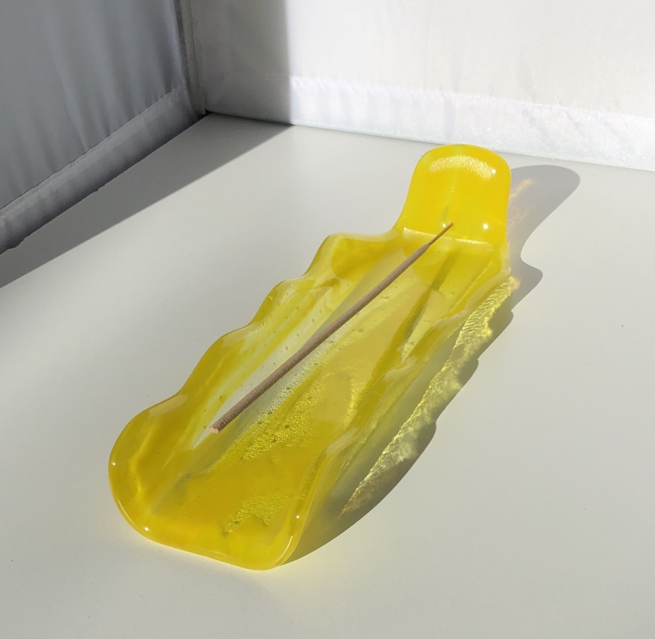 Incense holder, fused glass by Keri Baumgardner Glass, Glass Art