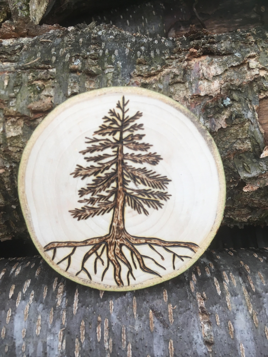 Pine Tree Woodland Kitchen Decor, Wood Refrigerator