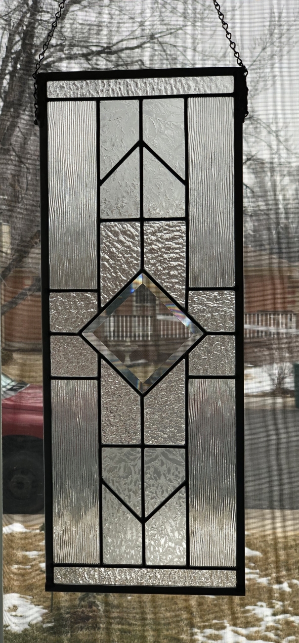 Stained glass lead panel, clear by Keri Baumgardner Glass, Glass Art