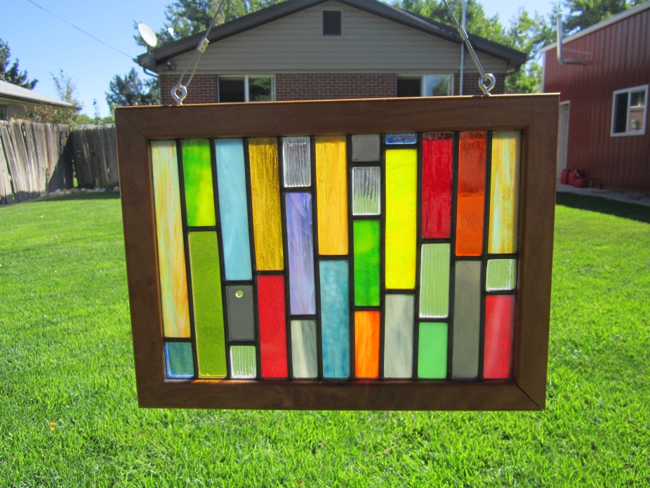 Stained glass lead panel, framed by Keri Baumgardner Glass