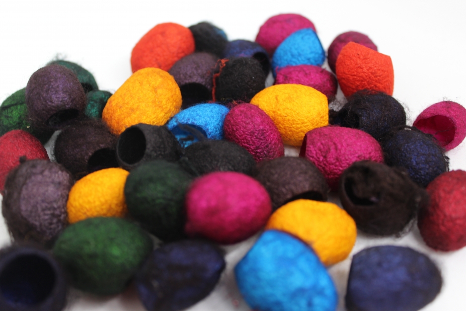 Hand Dyed Silk Cocoons, Silk Cut Cocoons by knitsilk