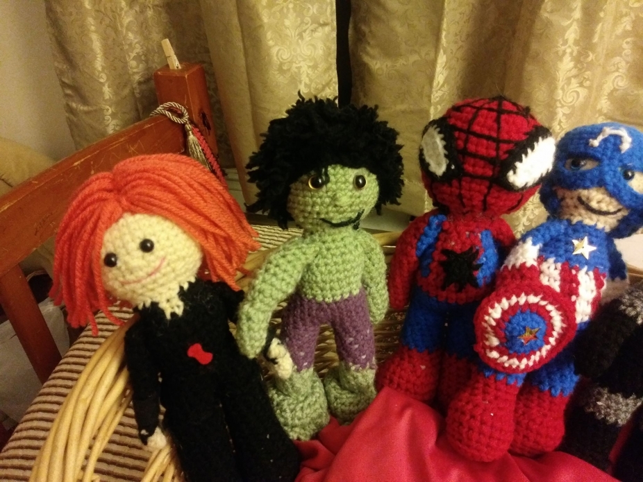 superhero yarn dolls