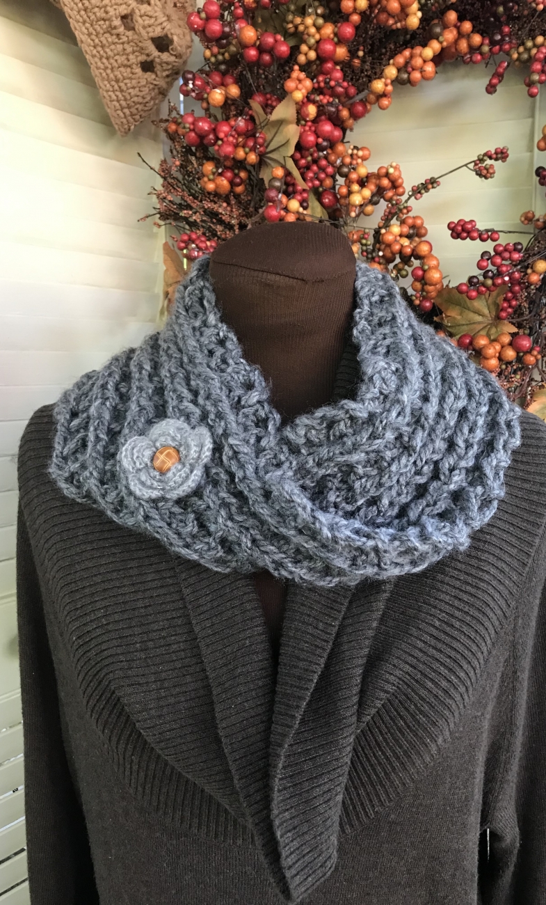 Women s Mobius Scarf - Grey by Shellys Handmade Creations, Scarves