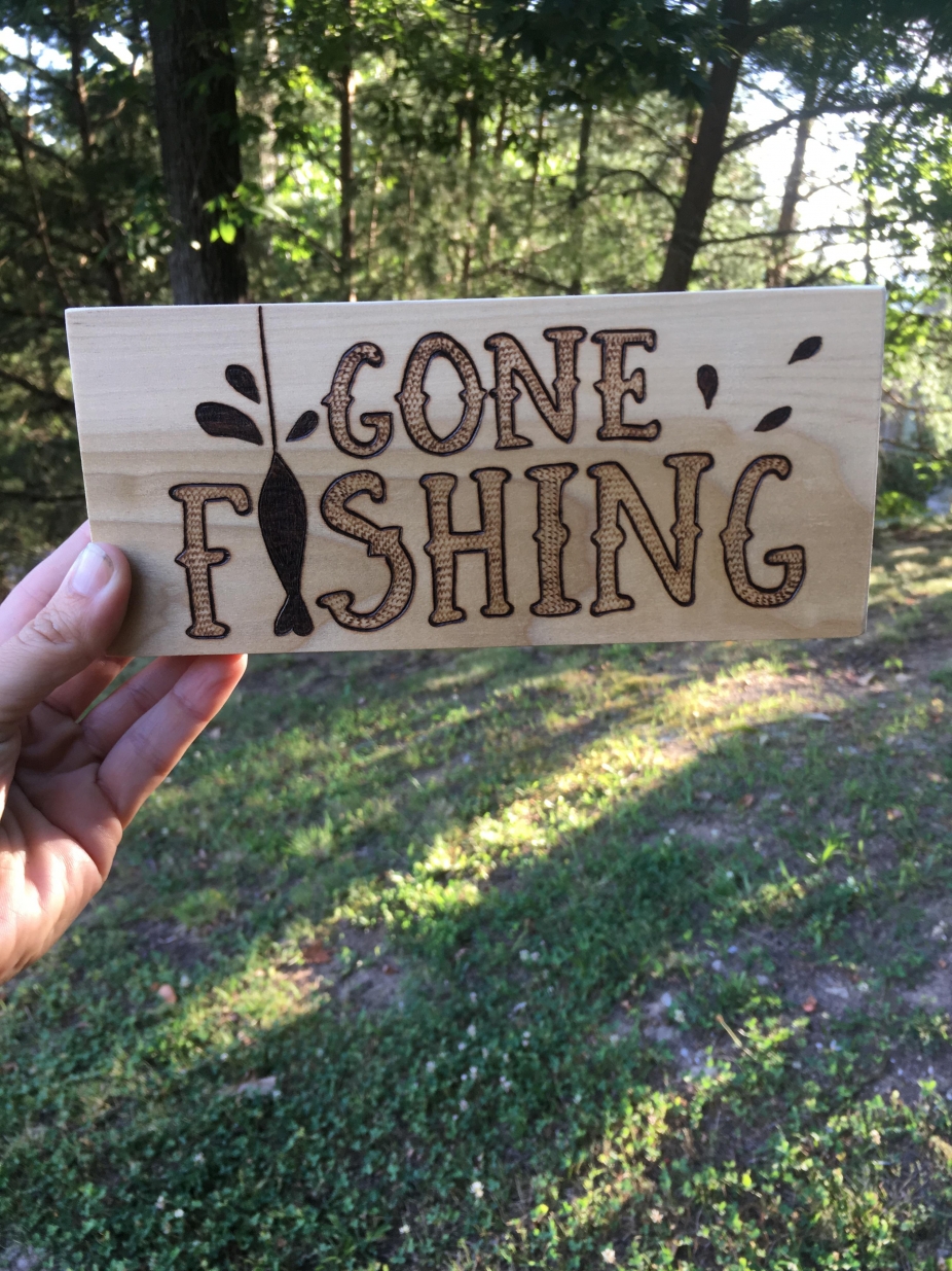 Fishing Wood Sign, Gone Fishing Sign, Fishing Lover Gift