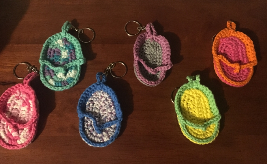 Crochet Flip Flop Keychains by Gould Style Crochet