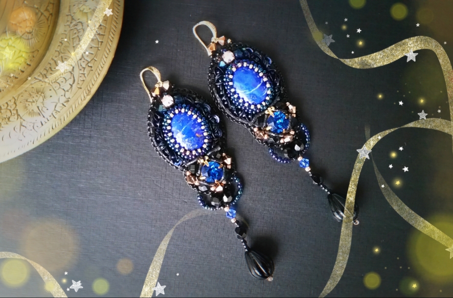 Hand made Lapis lazuli earrings