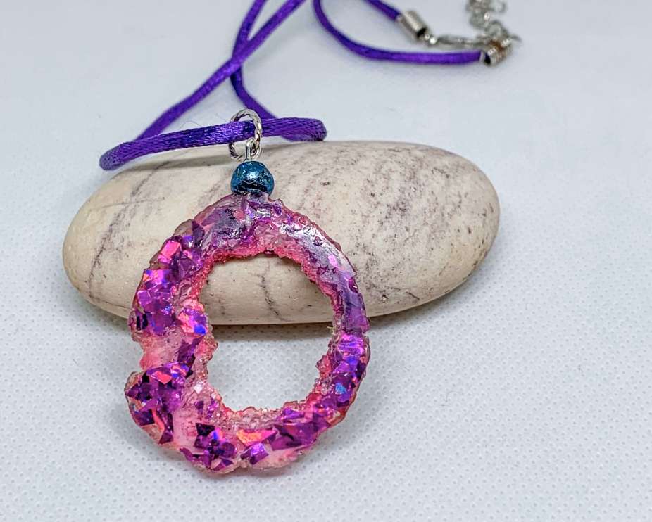 Geode Necklace, Resin Made Geode, Druzy Necklace, Drusy Jewelry, Agate...