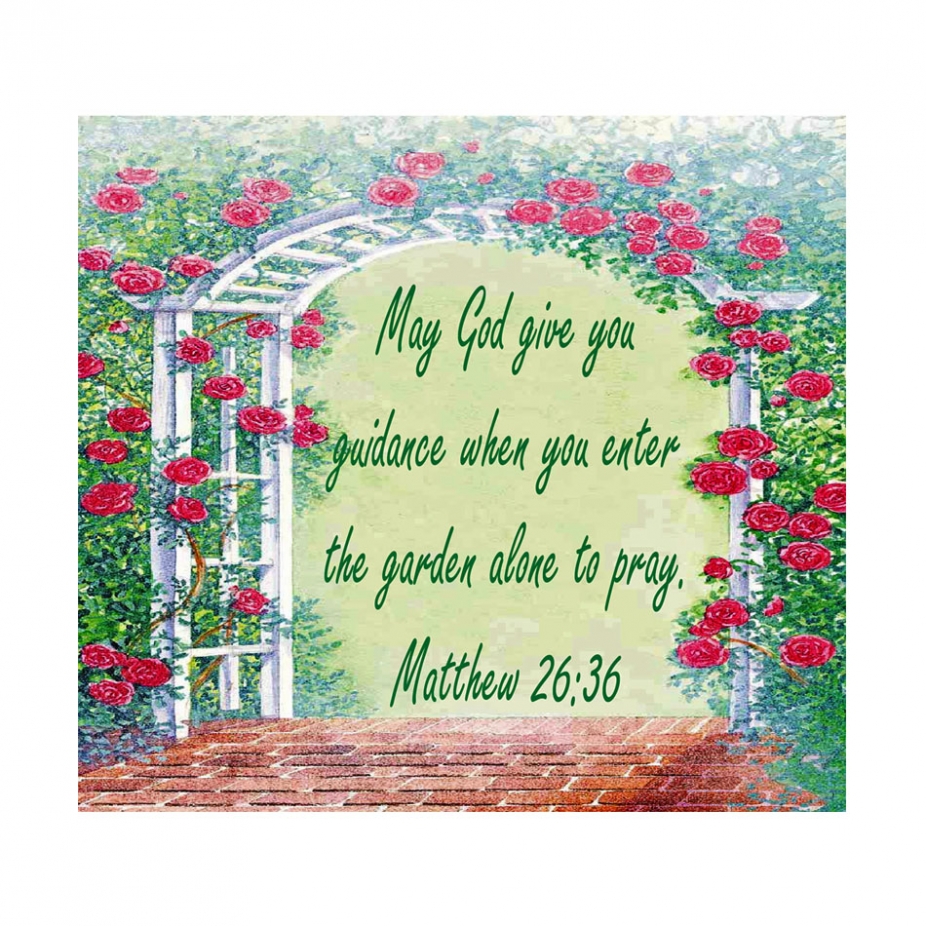 5 x 7 Scripture Garden Prayer Card, Matthew 26: 36