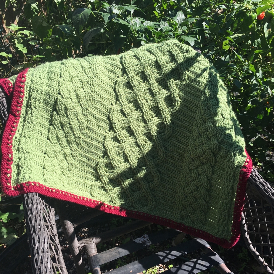 Crochet Irish Cable baby blanket