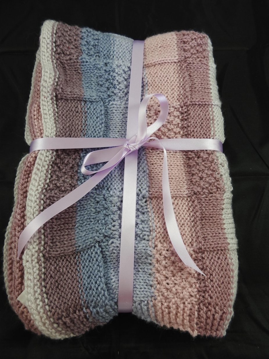 Knitted Soft Striped Baby Blanket - Free Shipping