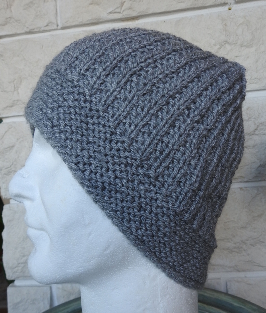 Men' Light Grey Knitted Beanie Hat - Free Shipping