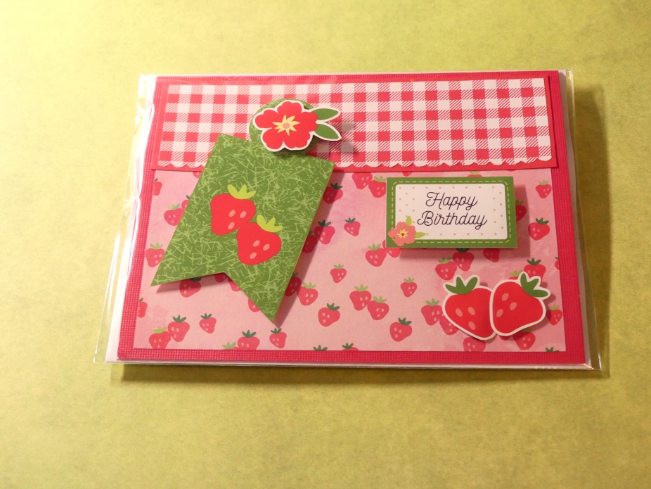 Happy Birthday Strawberry Greeting Card by Stephanie