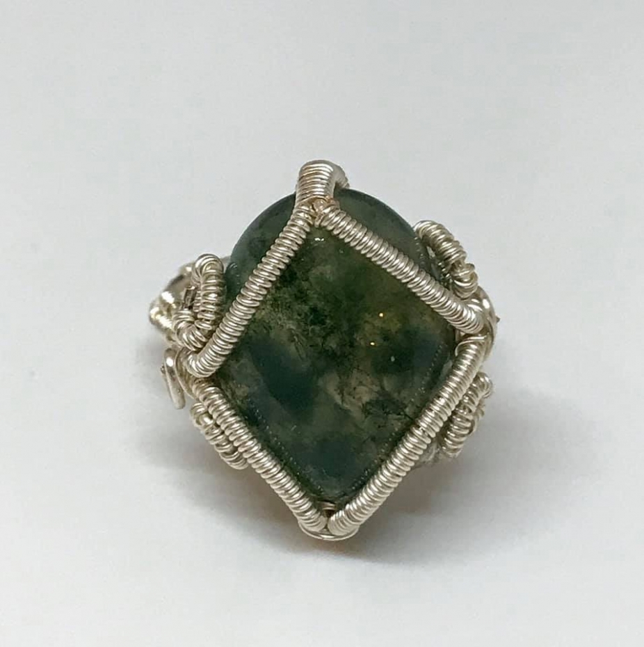 Moss Agate ring by AdaraCatori, Rings on iCraftGifts.com