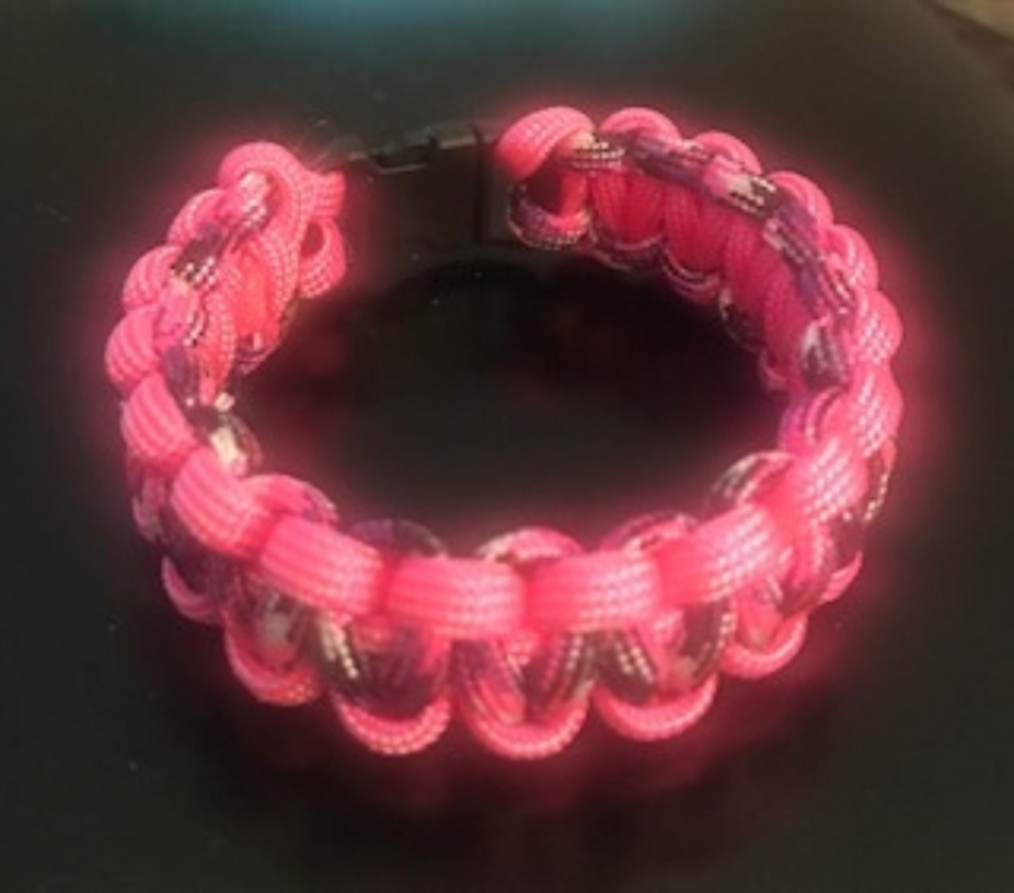 Paracord bracelet neon pink overlay camo by gmas7 creations