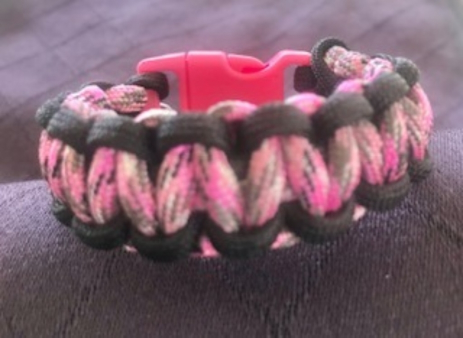 Paracord bracelet pink/black/white camo by gmas7 creations