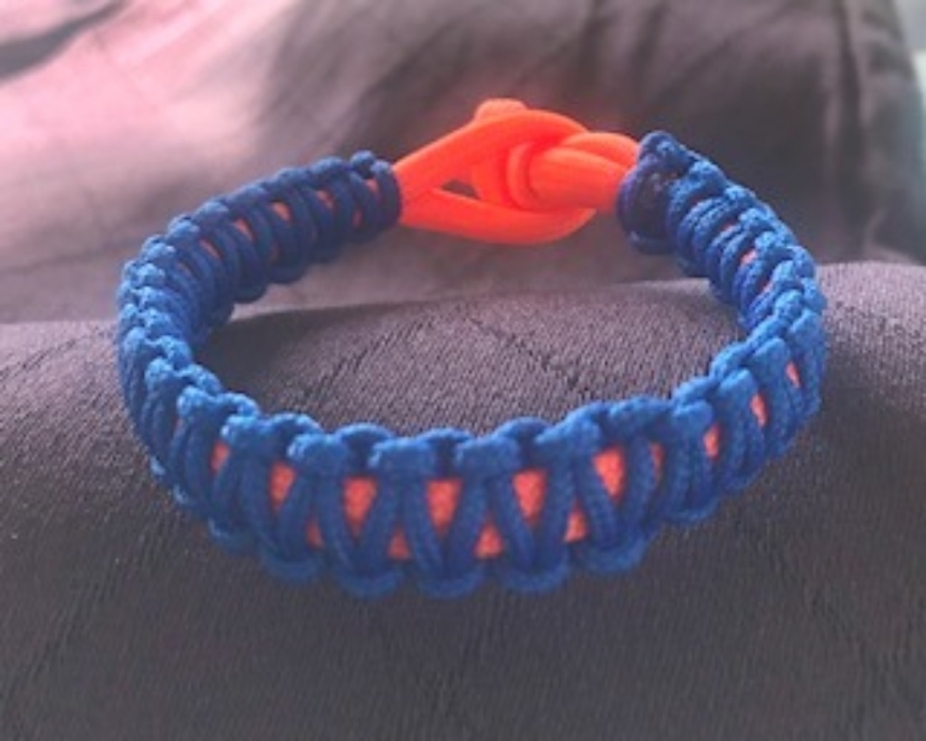 Paracord Slim Bracelet Blue Orange By Gmas7 Creations, Bracelets