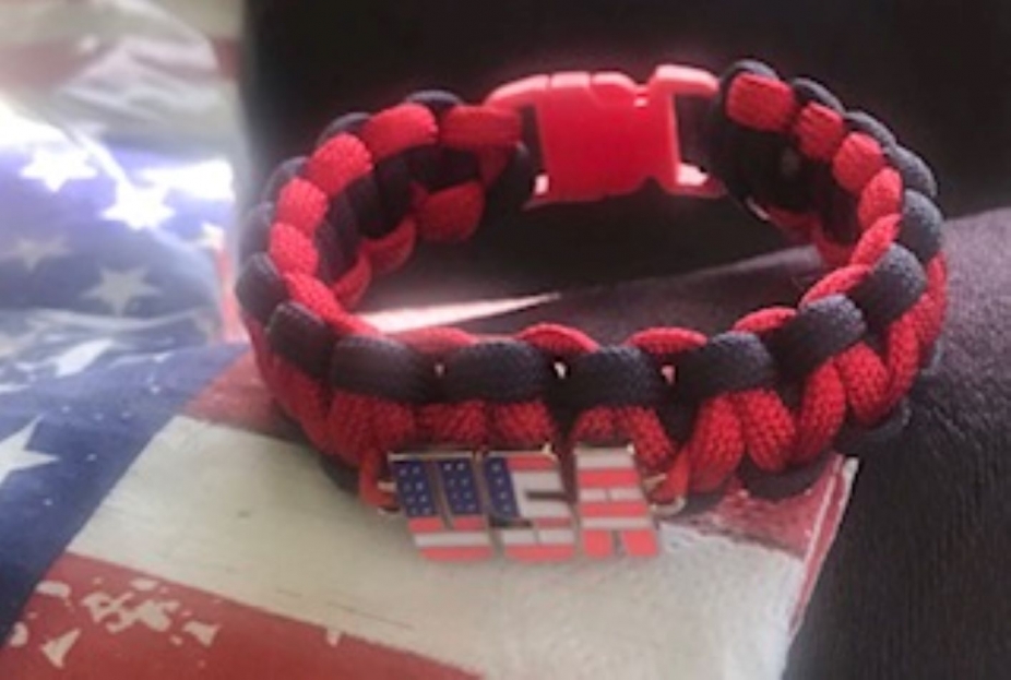 Paracord USA Bracelet with charm by gmas7 creations, Bracelets