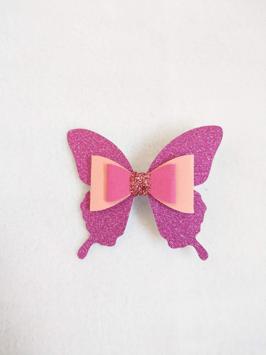 pink butterfly hair clips