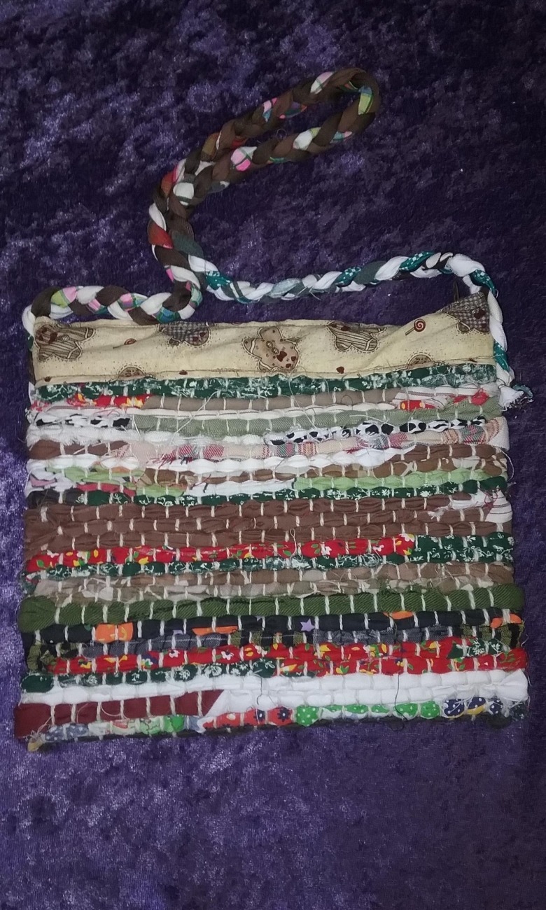 Medium earth tone rag rug bag by Manitu Okahas Studio, Bags & Purses