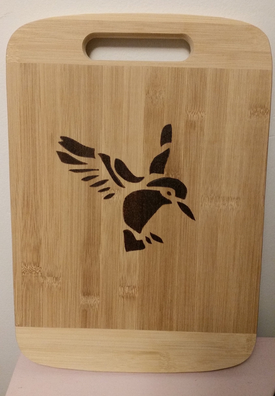 Humingbird bamboo cutting board, engraved cutting board