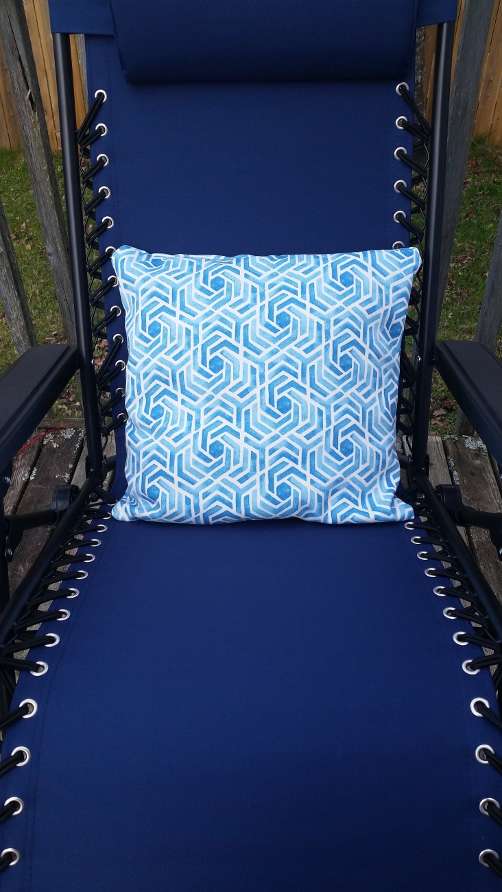 Light blue outdoor pillow cover, patio pillow case, Prewashed linen...