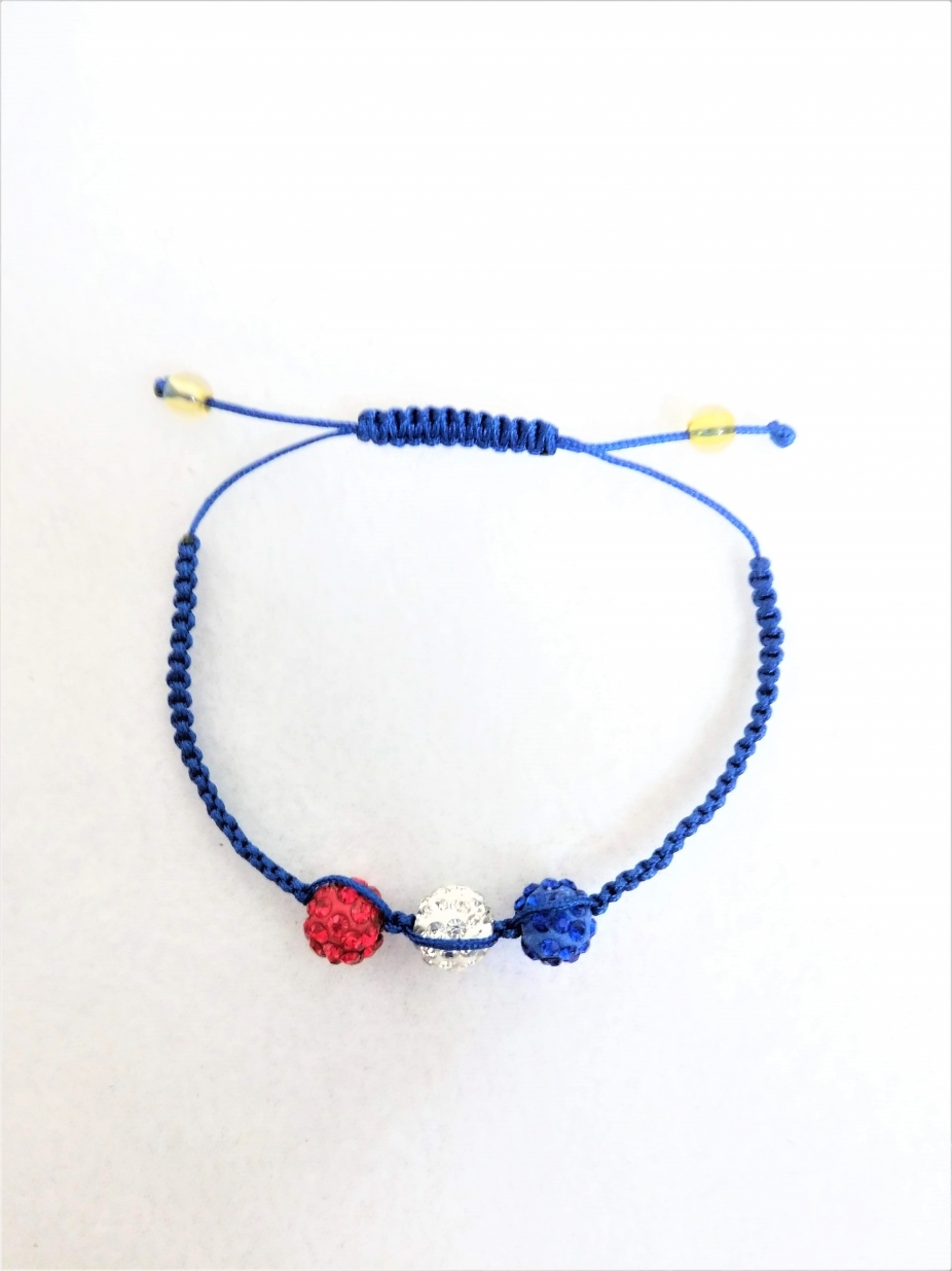 blue and red bracelet
