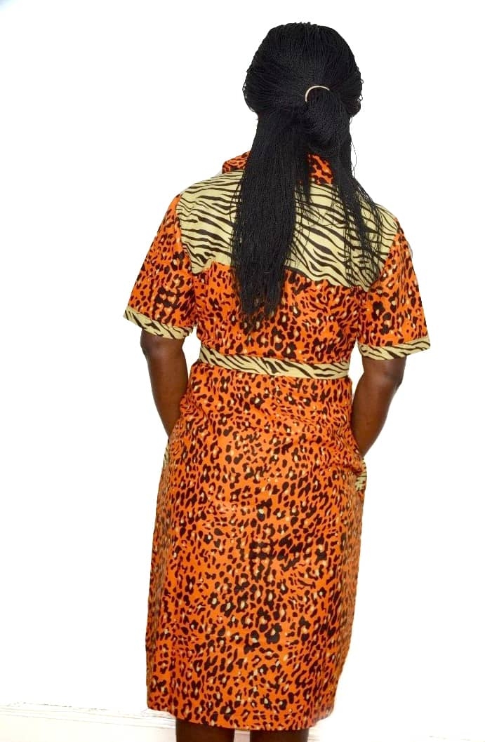 african print shirt dress
