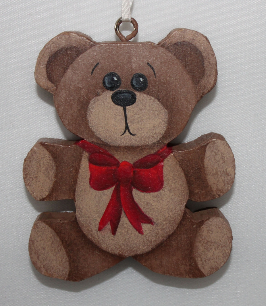 Chunky Teddy Bear Ornament by Single Witch Designs, Holiday Decor