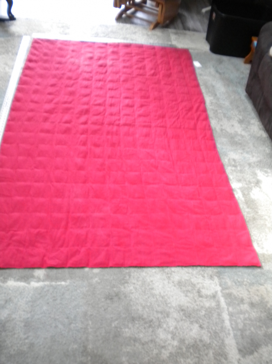 Red 15 pound weighted blanket, Sensory, Autism, PTDS by Sally Abramat