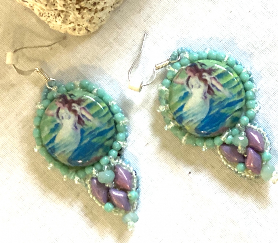 Beaded Mermaid Earrings By Random Thoughts By Julie Earrings