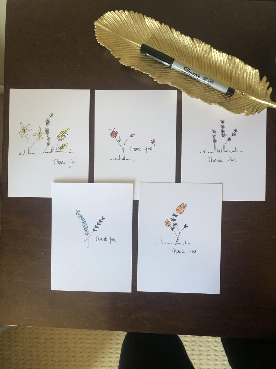 5pk Thank You Cards - Blank | Modern | Minimalistic | Cards