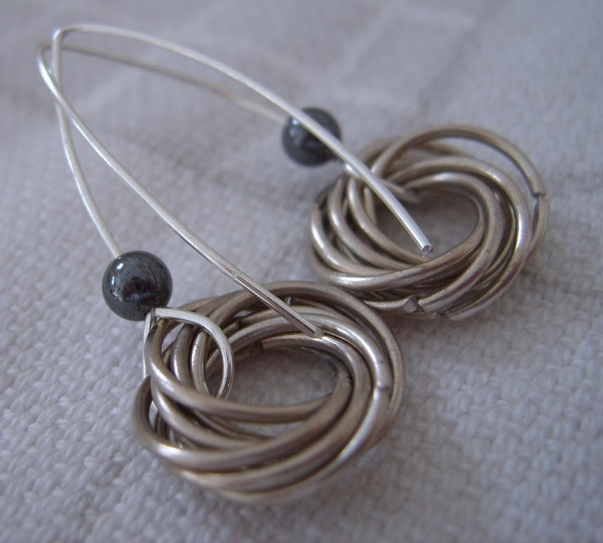 Silver Mobius Ball Earrings by FireFly Jewellery, Earrings