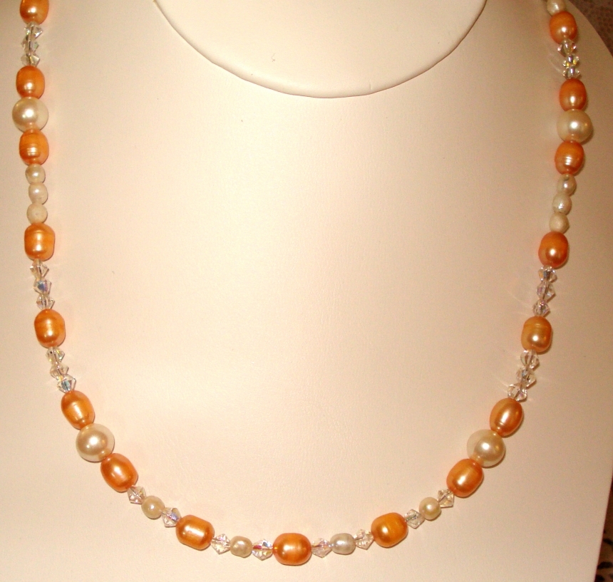 Crystal and pearl necklace sets by Vintage Inspired Jewelry