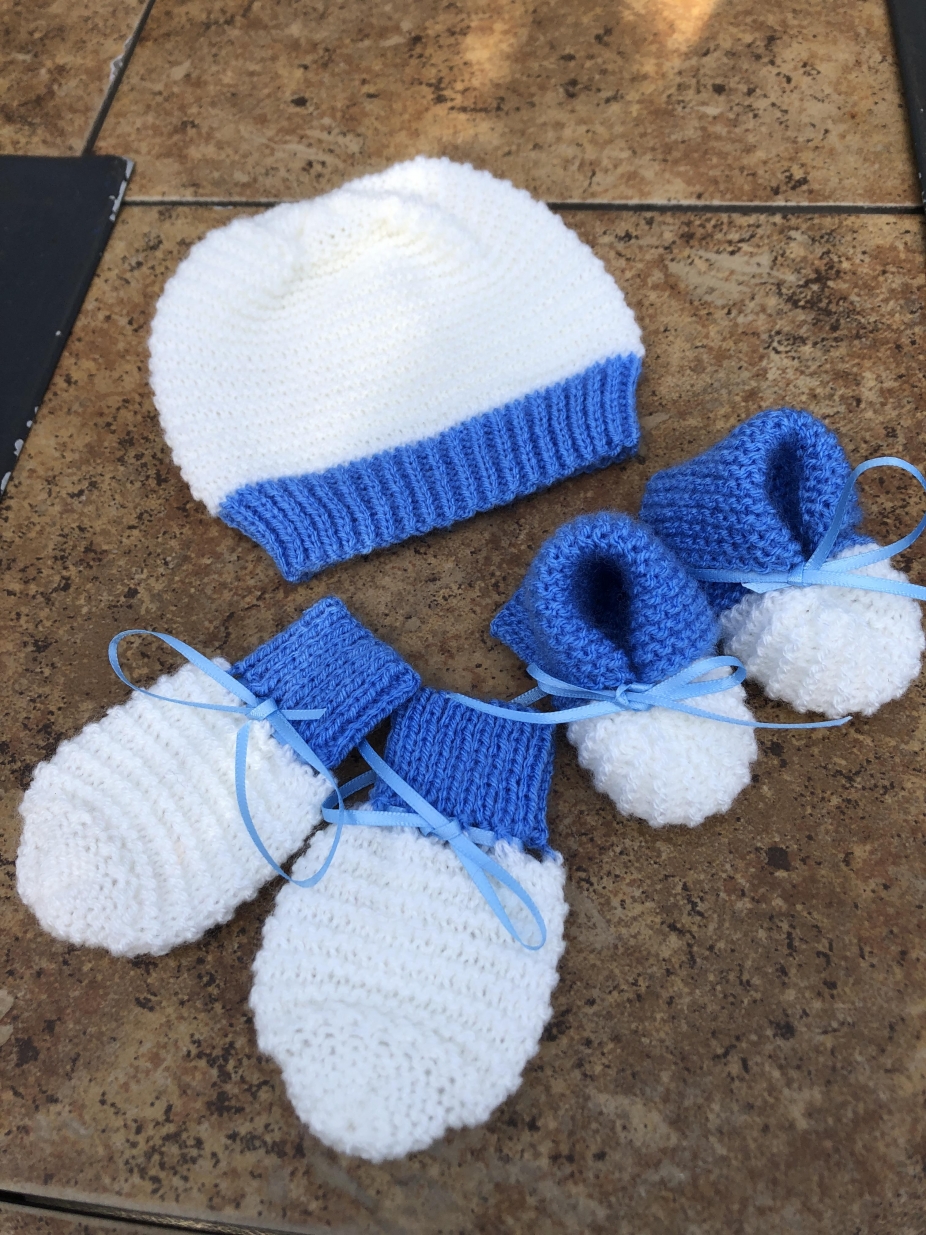 baby boy hat and mitten sets