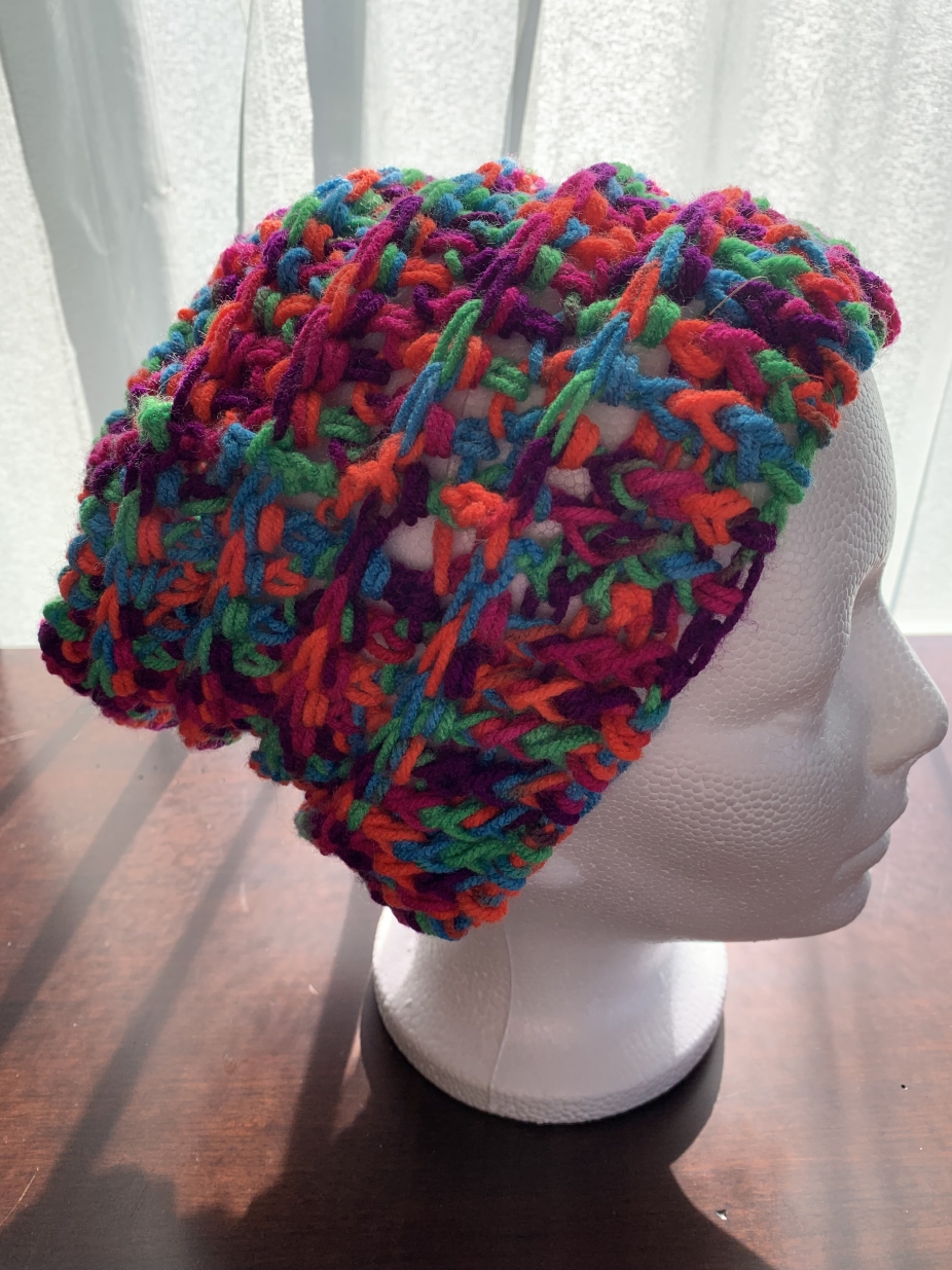 Multi-color Slouchy Crochet Beanie Hat Women Men