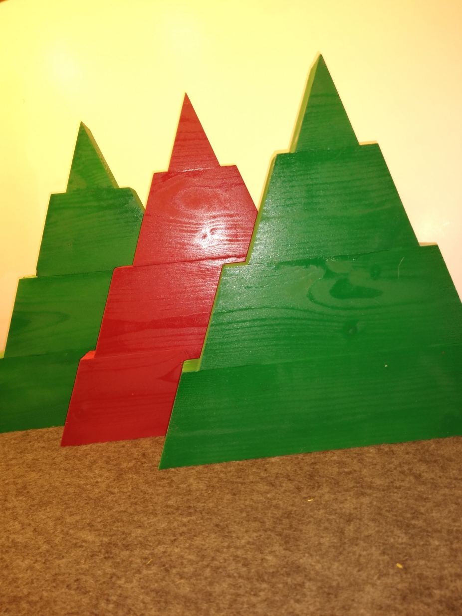 11 Tall Wood Christmas Trees Set of 3 Decoration by Clintswoodcrafts