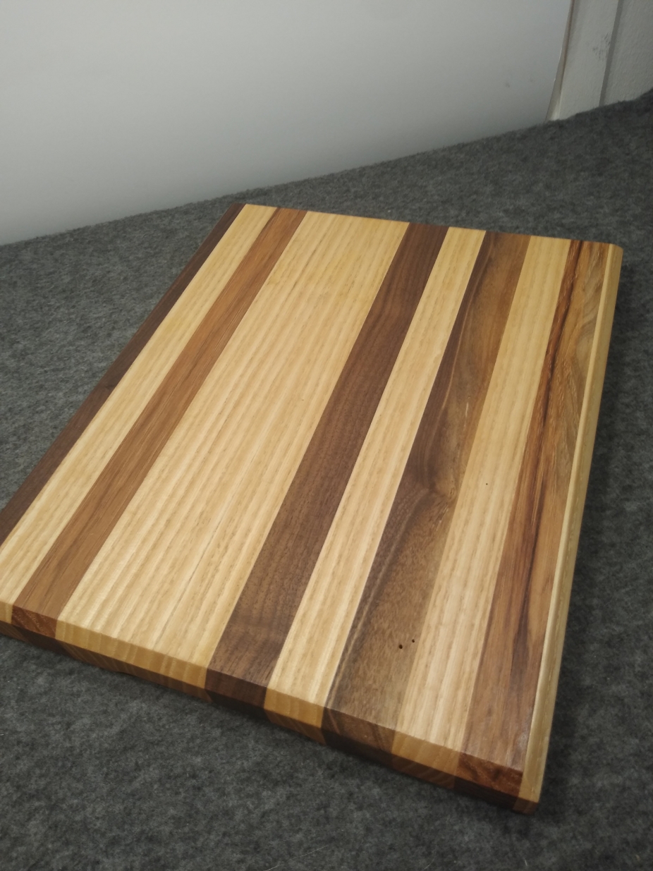 Handmade Ash, Hickory and Walnut Edge Grain Cutting Board