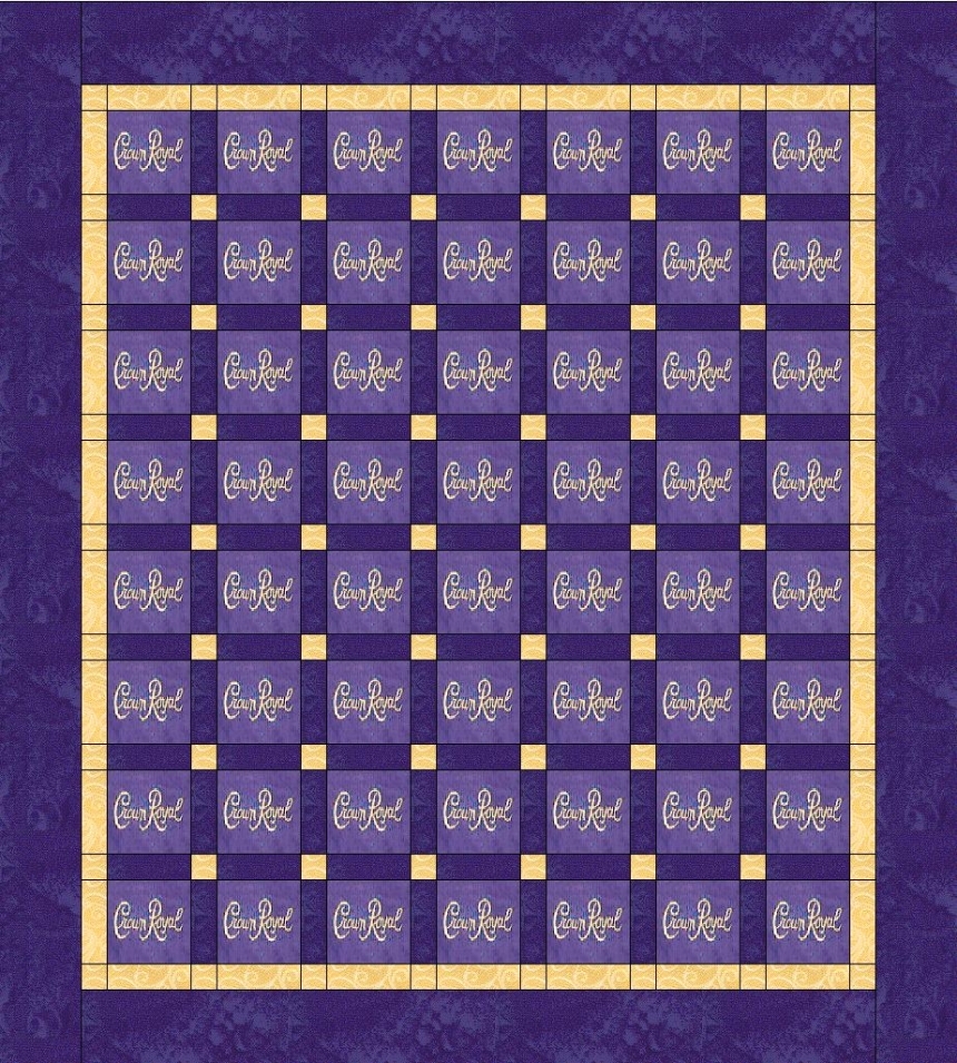 Crown Royal Quilt Made w crown royal bags FREE EMBROIDERY