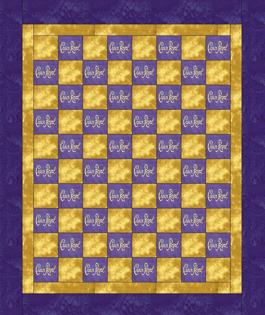 Crown Royal Quilt Made W crown Royal Bags free Embroidery