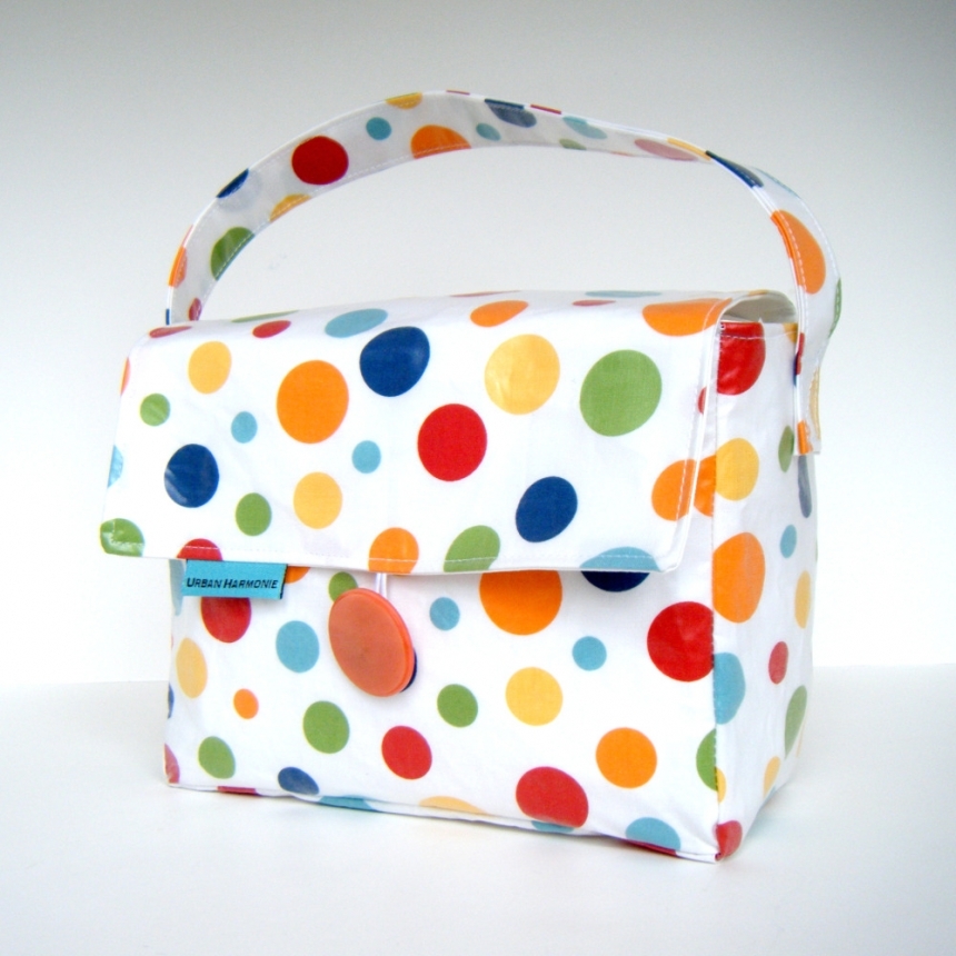 Ranbow Polka Dot Short Boxed Lunch Bag by urbanharmonie