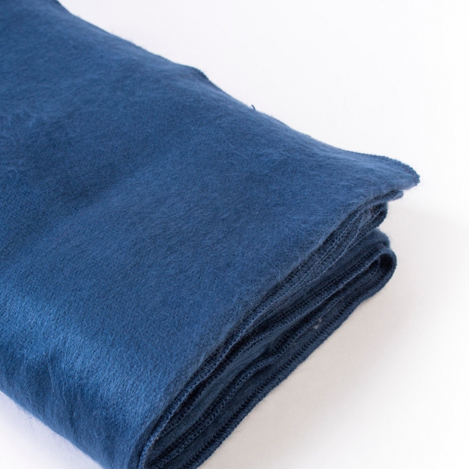Alpaca Wool Boho Throw Blanket / Meditation Blanket (bleu et blanc