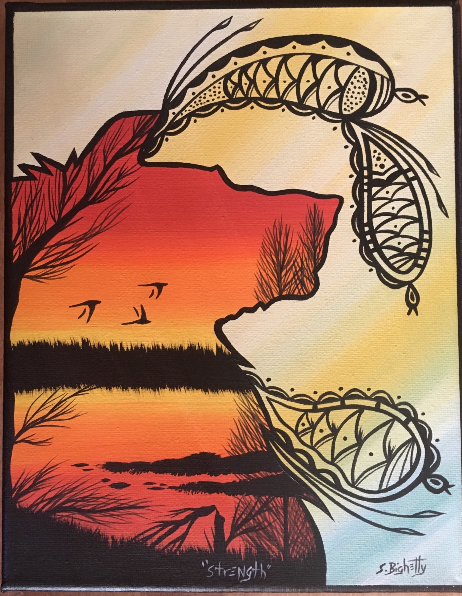 Strength 02, The Bear, Indigenous Painting, Acrylic on Canvas