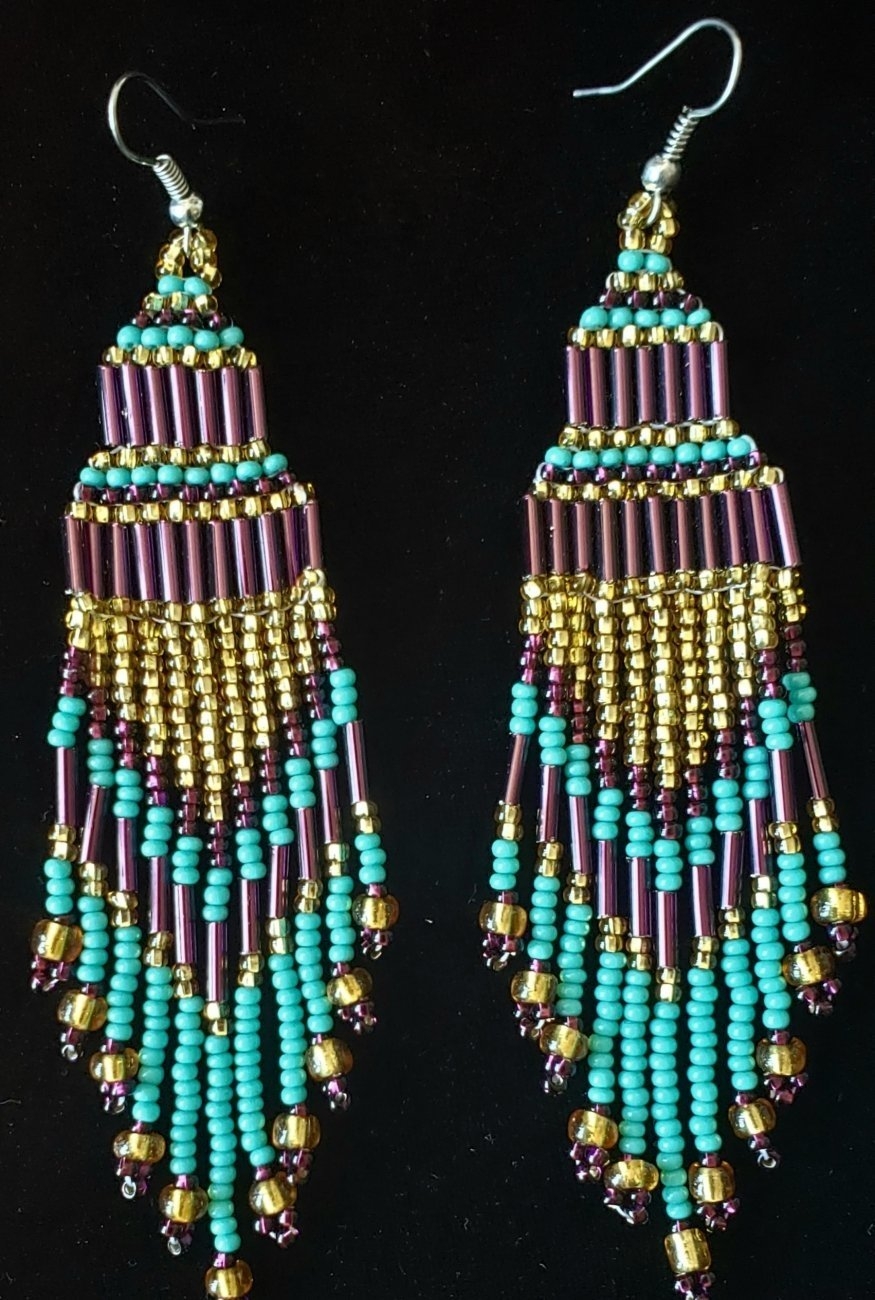 Mayan Indigenous Beaded Earrings by IndigeneArts, Earrings
