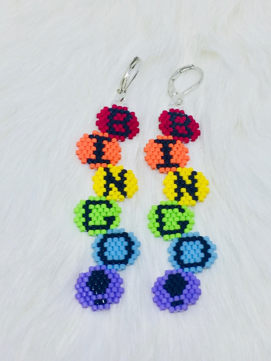 Bingo Beaded Earrings by IndigeneArts, Earrings on