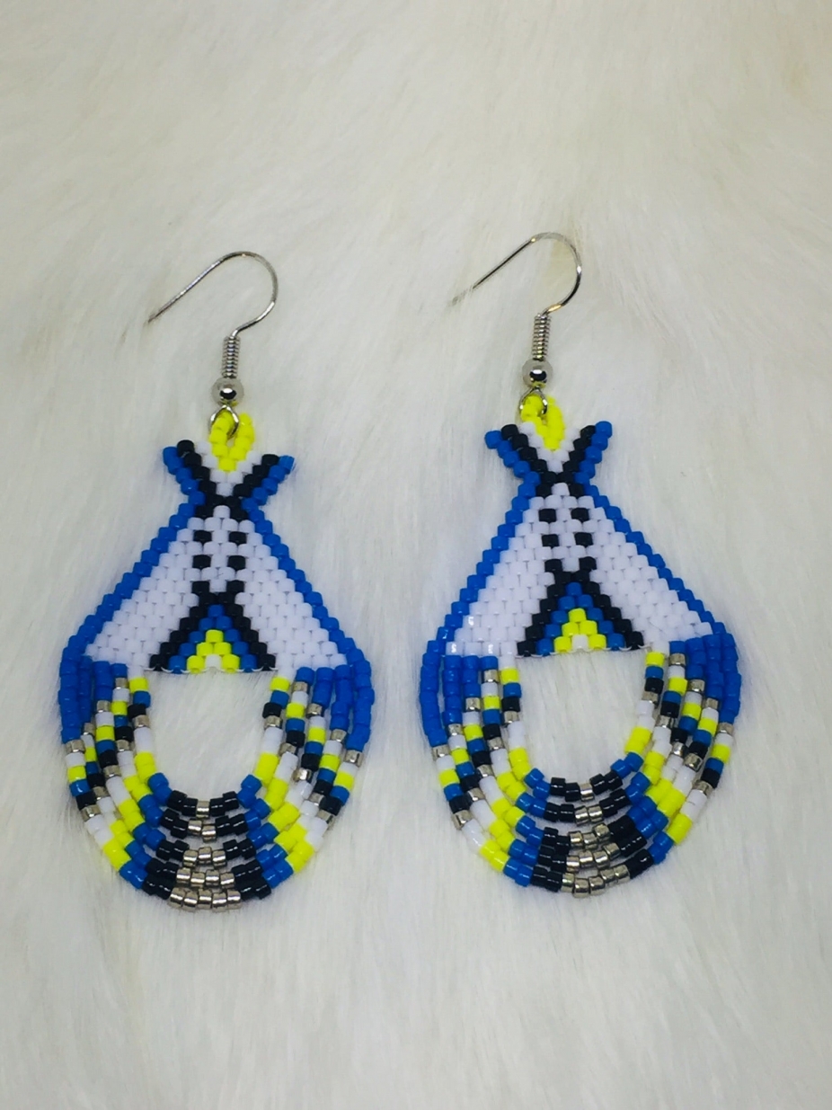 Beaded hot sale teepee earrings