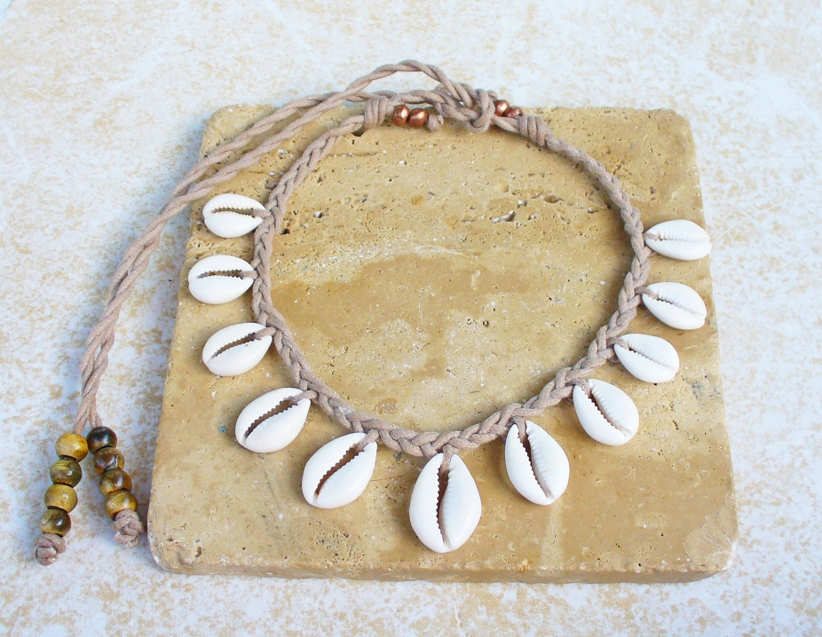 Nigerian Matte Cowrie Shell Necklace by Kipaji Praise Jewelry