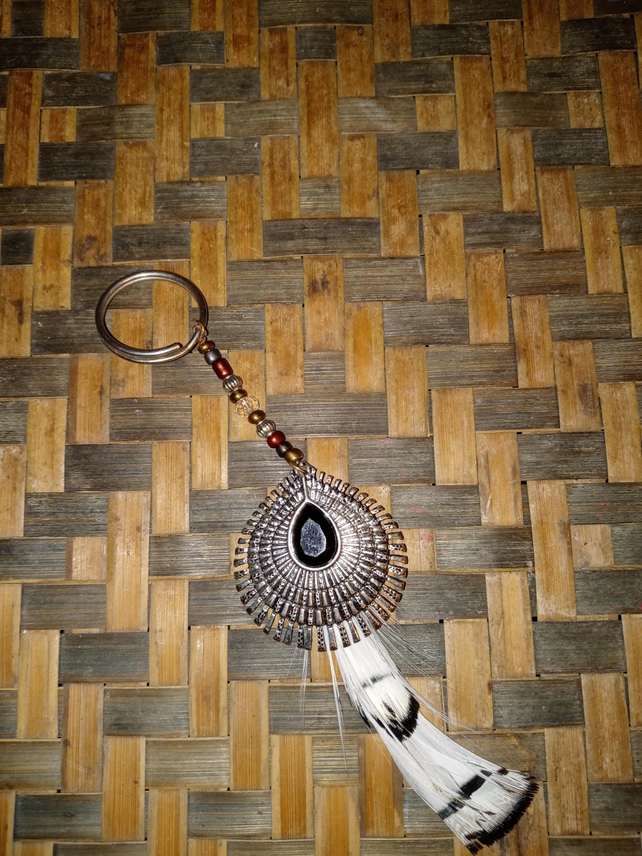 Feather Beaded Keychain by wild skinz, Keyrings/Keychains
