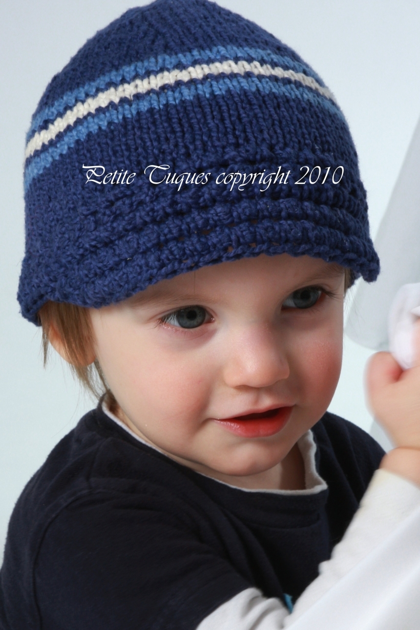 5-tween Cotton Blue Too Cute Visor Tuque by PetiteTuques, Hats