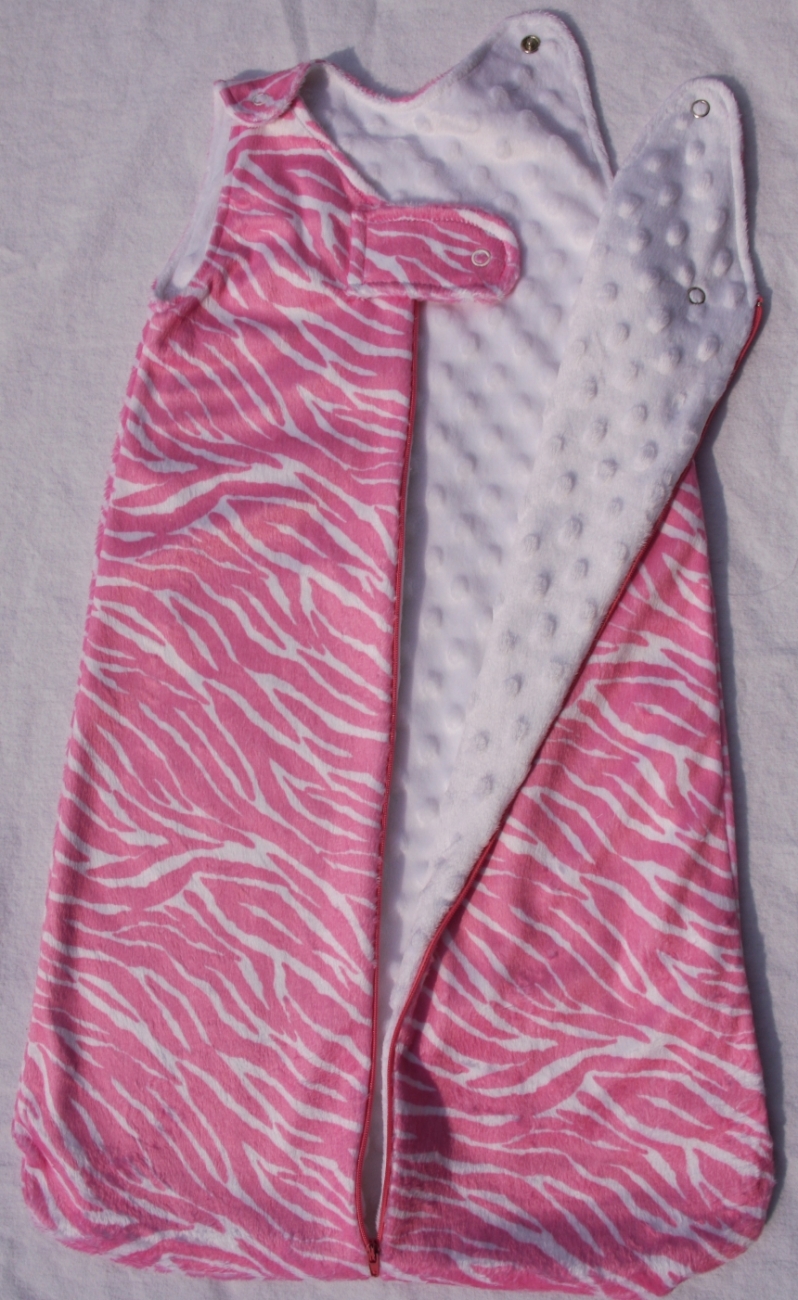 Pink Zebra Fleece Sleep Sack (small to XXL by weerascals baby