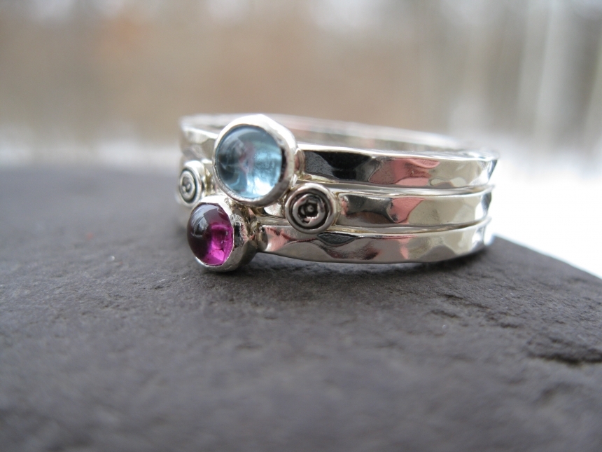 Stackable Name Rings Mothers Ring stacking rings Mom Rings With Kids Name  Best Friend Rings